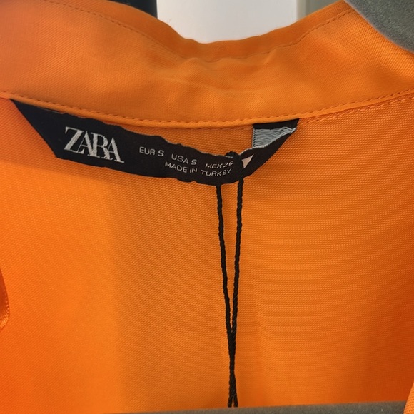 NEW Zara Orange Satin Dress - Picture 3 of 4